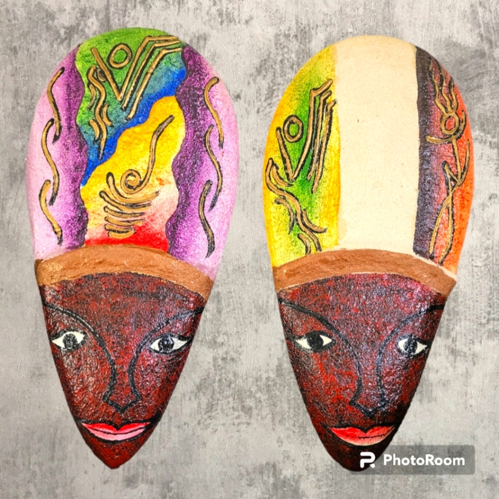 Tiki Masks Palm wood Handmade